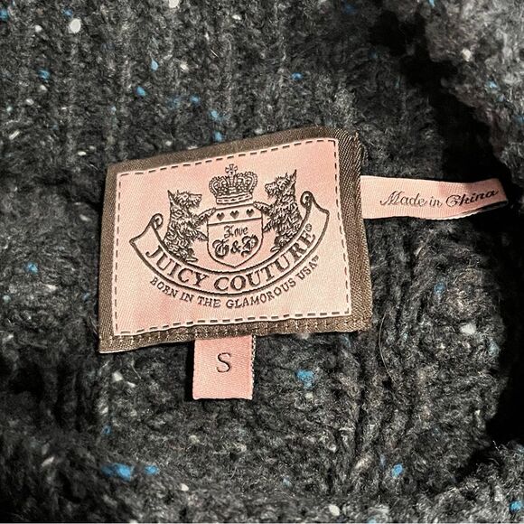 Juicy Couture Wool/Cashmere Chunky Marled Cable Knit Long Cardigan Size Small - Picture 6 of 8